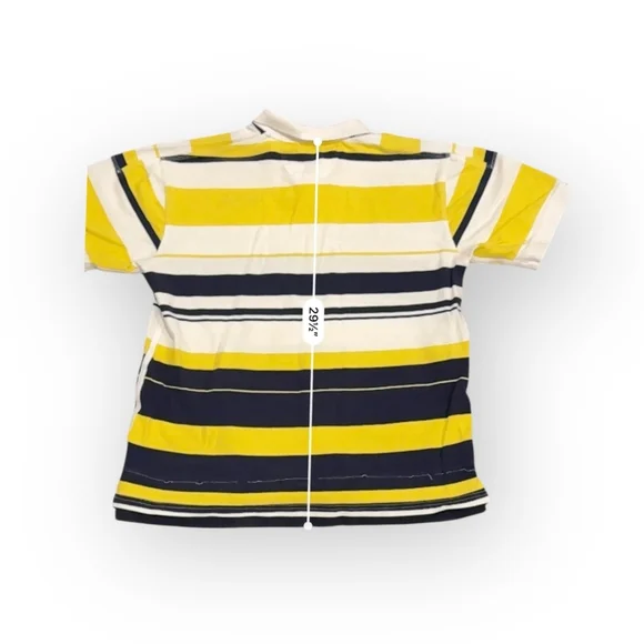 Vintage Marithé François Girbaud Men’s Polo Yellow/Navy/White Striped Sz XXL​ - Picture 3 of 7